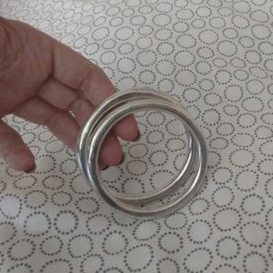 Set of 2 Silver Adjustable Bangles